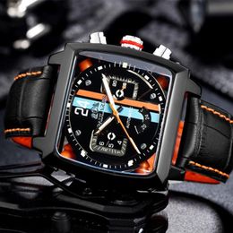 Armbanduhren Top-Uhren für Herren Tonneau Automatische mechanische Tourbillonuhr Edelstahl Business Clock215C