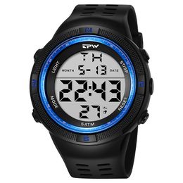 Relojes de pulsera TPW Reloj digital de gran tamaño de 53 mm para calendario de natación masculino 5ATM 231214