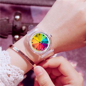 Polshorloges transparante klok silicium horloge dames sport casual kwarts nieuwigheid kristal dames horloges cartoon 2023wristwatcheswristWatches