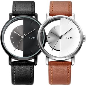 Montre-bracelets Transparent Calal Couple Watch for Men Women Lovers Quartz Wristwatch Unique Creative Design Minimaliste Simple masculin Femme Reloj