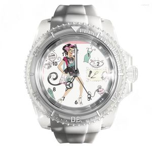 Horloges Transparant siliconen horloge Mode Klein meisje Kleur Mannen en vrouwen Horloges Trend Quartz Pols
