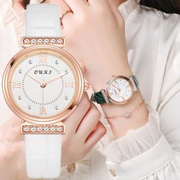 Polshorloges trendy dames horloges mode luxe kristal horloge lederen band dames kwarts polshorloge casual girls sieraden cadeauwistwatches