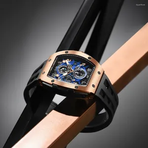 Horloges TSAR BOMBA Merk 316L Roestvrij Stalen Bezel Mannen Quartz Horloge Trendy Saffier Kristal Spiegel Chronograaf Waterdicht