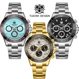 Montre-bracelets Tutedix Luxury Fashion Business Quartz Watch for Men Gifts 10bar Imperproof 40mm Vk63 Sapphire Crystal Wristwatch