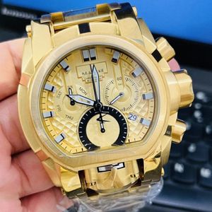 Montre-bracelets Boulon de réserve non défectueuse Zeus Mens Watch 52 mm Chronograph en acier inoxydable invincible Invicto Reloj de Hombre pour Dropwristw 300Z