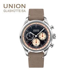 Relojes de pulsera UNION GLASHUTTE SA Reloj para hombres Moda Deportes Cuarzo Mens es Top Brand Cuero Impermeable Relogio Masculino 230103293Y