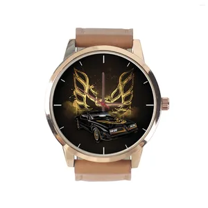 Montre-bracelets UNIQUE HORLOICE WRISTRACK Men de marque originale marque Individuality Men's Qurist Car Phoenix Black Watch Gold Case Wing Wach