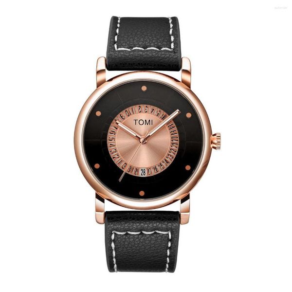 Montres-bracelets Montres uniques Montre créative pour hommes Femmes Couple Geek Élégant Montre-bracelet en cuir Mode Quartz-Montre Homme Horloge Reloj Hombre