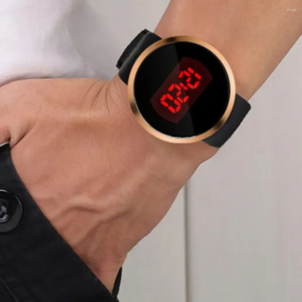 Montres-bracelets unisexes simples et décontractées, écran tactile électronique LED, montre-bracelet numérique, montre de Sport pour hommes et femmes