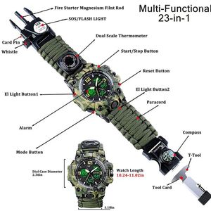 Polshorloges Uthai CE146 Wilderness Exploration Survival Multifunctioneel horloge Dual Display Camo kleur waterdichte outdoor sport heren's