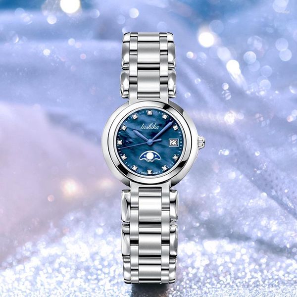 Montres-bracelets Uthai H102 Lumière Luxe Haute Beauté Diamant Incrusté Montre Femme Bande En Acier 3BarWaterproof Cadran Bleu Mode Quartz