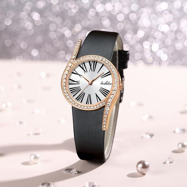 Montres-bracelets UTHAI H119 Montre-bracelet à quartz pour femmes de haute beauté étanche Sky Star Set Diamond Personnalisé Montre de mode pour filles Horloge