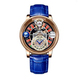 Montres-bracelets V2 Version améliorée Pindu Design Montres pour hommes Diamant Tourbillon Top Montre à quartz astronomique Hommes Montre Homme