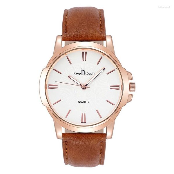 Relojes de pulsera Reloj para hombre vintage con movimiento japonés Correa de cuero genuino a prueba de agua Resplandor Tendencia Cuarzo