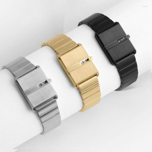 Montres-bracelets Vintage Square Petit cadran Simple Niche élégante Montre unisexe et couple étanche pour hommes