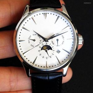 Polshorloges vintage horloges luxe heren Mechanische Watch Moon Phase Automatische mode 41 mm waterdichte business no logo