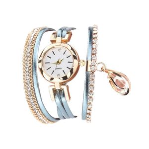 Montres-bracelets Vintage goutte d'eau pendentif Bracelet cadran analogique Quartz montre-Bracelet belle mode cadeau de mariage Q4