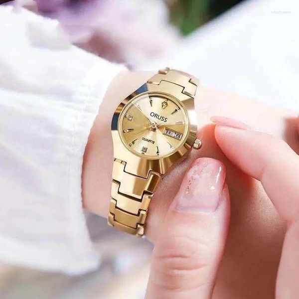 Montres-bracelets Vintage Femmes Quartz Montre De Luxe Rose Or Tungstène En Acier Inoxydable Couleur Bande Diamant Reloj Orologio Montres Dames