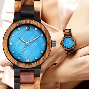 Horloges Vintage hout gemaakt vrouwen kijken handgemaakte volledige houten band quartz dameshorloges jurk klok