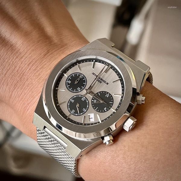 Montres-bracelets VK63 Chronographe Hommes Montre Saphir Cristal De Luxe Imperméable Marque MYSTERYCODE 2023 PANDA Hommage Montres