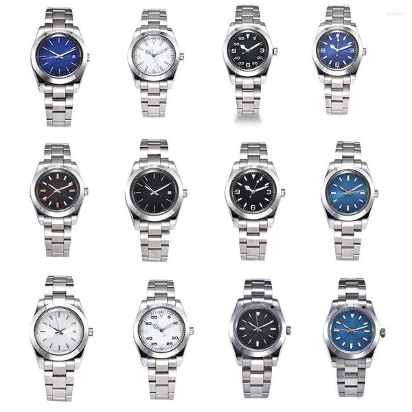 Relojes de pulsera Reloj 39mm Cristal de zafiro Manos luminosas Hombres Mecánico Pulido 316L Pulsera de acero inoxidable Movimiento automático