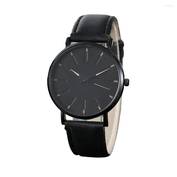 Relojes de pulsera Reloj Conjunto de pulsera Kit de cuero de imitación ajustable para hombres con dial redondo preciso Negocio Casual Deportes Cuarzo