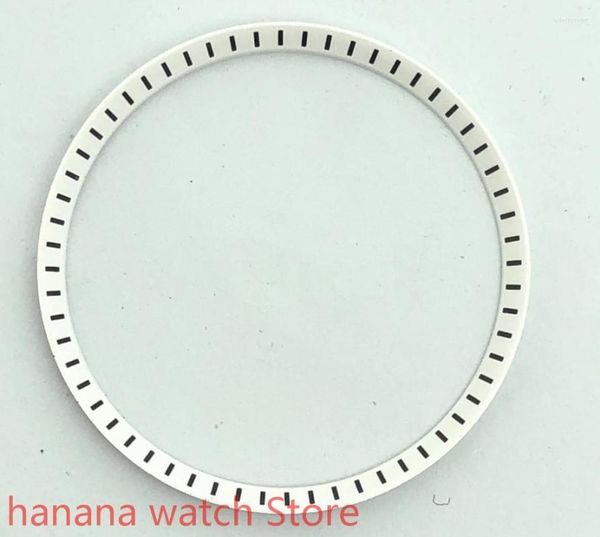 Relojes de pulsera Partes de la caja del reloj Capítulo Anillo apto para SKX009 SKX Modelo NH35 / NH36 Men # 39; s White 31.2mm 28mm 1.6mm