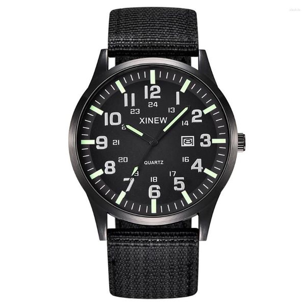 Montre-bracelets surveillez les hommes 2023 Luxury Quartz Man Wristwatch High Quality Men's Nylon Strap Étudiant Casual Watches