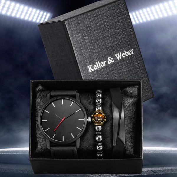 Relojes de pulsera Reloj para hombres Relojes de moda de negocios Reloj con correa de cuero Reloj de pulsera de cuarzo Regalos para hombres Reloj negro Masculino