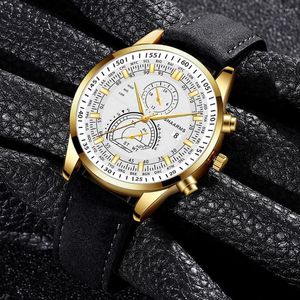 Montres-bracelets montre pour hommes mode hommes montres de luxe affaires décontracté ceinture analogique Quartz calendrier horloge Relogio Masculino