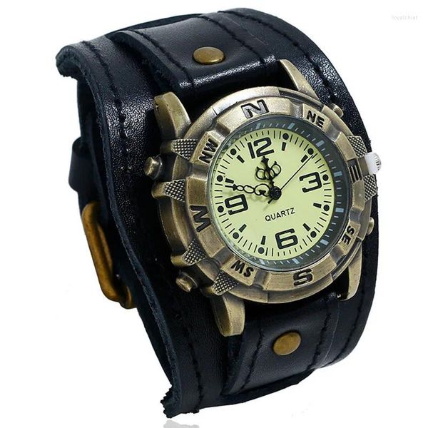 Wallwatches Watch For Men Luxury Wallwatch Fashion Fashion Rock Punk Style Sport Mens Watches Retro Leather Relogio Masculino