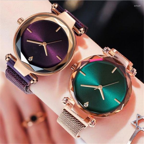 Montres-bracelets montre pour femmes Bracelet magnétique horloge en or Rose femme dames montres Relogio Feminino