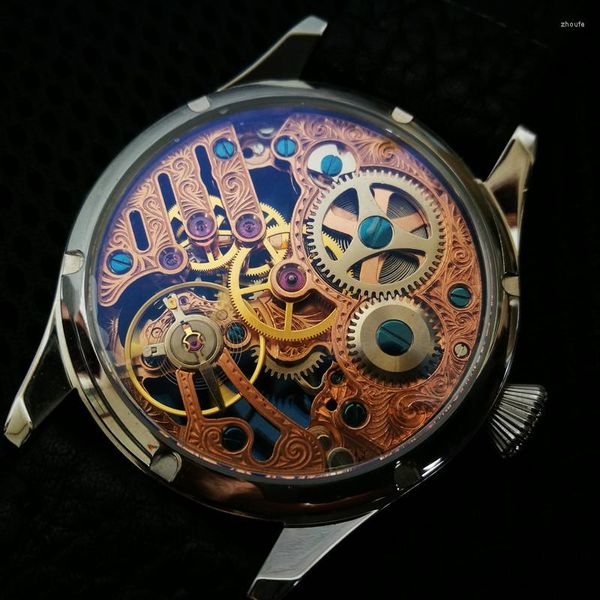 Relojes de pulsera Reloj de cuerda manual Relojes de esqueleto Retro Punk para hombres