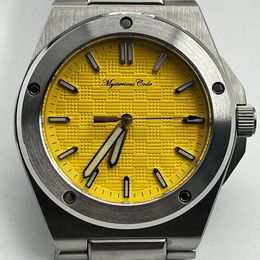 Horloges Horloge Mannen 40mm Quartz VH31 Sweep Tweede Beweging Hommage Topmerk Lichtgevende Klokken Mysterieuze Code