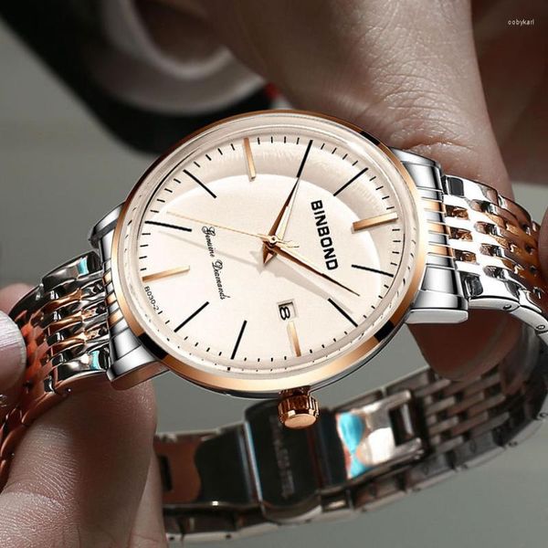 Montres-bracelets montre hommes affaires montres à Quartz hommes étanche en acier inoxydable bande automatique Date mâle horloge Relogio