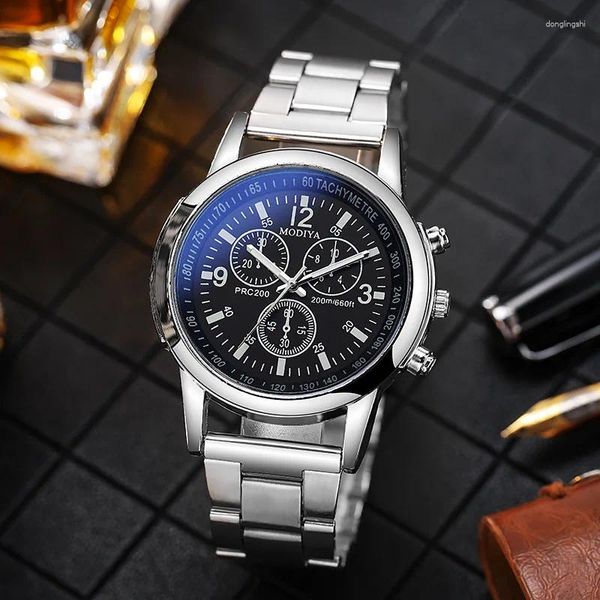 Relojes de pulsera Reloj de lujo para hombre, de acero inoxidable, deportivo, de cuarzo, analógico, informal, elegante, Masculino, Montre Homme