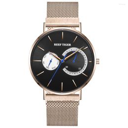 Relojes de pulsera Reloj Hombres Vestido para hombre Relojes de cuarzo Reef Tiger Hombre de lujo Reloj de pulsera de moda Ultrafino Relogio Masculino Muñeca Analógica Montre