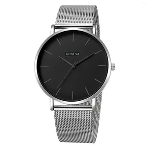 Montres-bracelets Montre Hommes Poignet Mode Exquis Maille Bande En Acier Rétro Bracelet Quartz Hommes Et Femmes Montres Homme Affaires Relogio