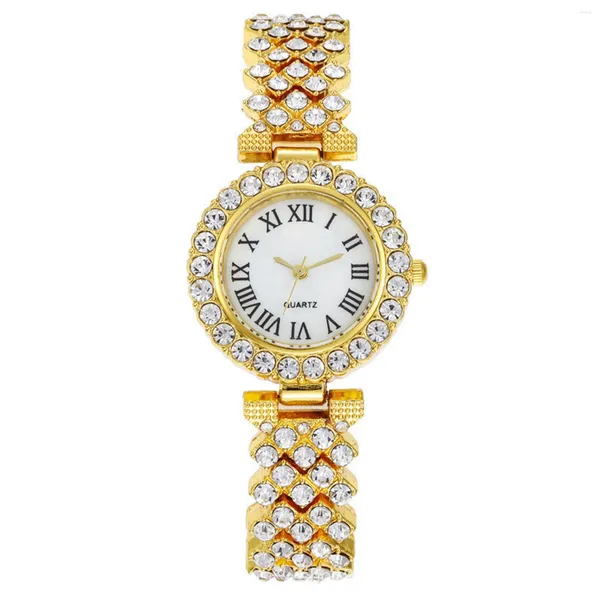 Relojes de pulsera Reloj Collar Pendiente Conjuntos de pulsera Cristal analógico Bling Reloj de pulsera Regalo para mamá Esposa Novia