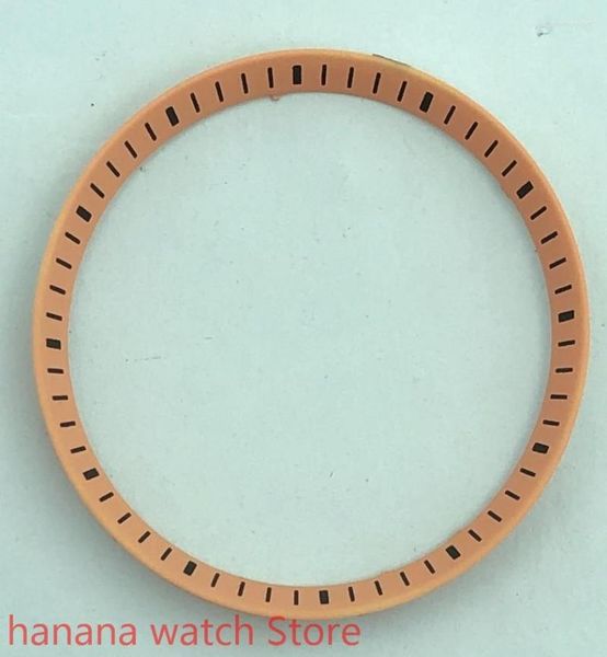 Montres-bracelets Pièces de montre Boîtier Plastique 30,3 mm Anneau de chapitre Orange Adapté au mouvement NH35 NH36 42 mm