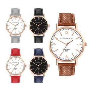 Montres-bracelets montre femmes Quartz décontracté bracelet en cuir rond analogique horloge montres-bracelets montre-bracelet de luxe Relogio cadeau