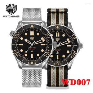 Montre-bracelets Watchdives NTTD Titanium Dive Watch WD007 NH35 Automatique Doled Sapphire Crystal C3 Super Luminal 100m étanche de bracelet imperméable