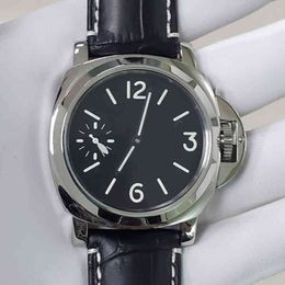 Horloges Horloges 316l Staal Bomax Marina Heren 6497 Handmatig Opwindbaar 44mm Sportkast Recht Mineraalglas Verlichting Wijzers M3