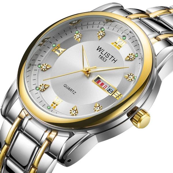 Montres-bracelets pour hommes, montre formelle classique, chronographe Premium, étanche, mouvement à Quartz lumineux
