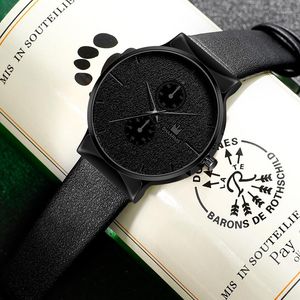 Montres-bracelets montres pour hommes montre en cuir décontractée de luxe hommes Bracelet à Quartz haut tendance pour hommes marque horloge Relogio Masculino