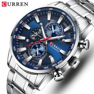 Montres-bracelets Montres pour hommes Top Marque de luxe CURREN Quartz Montre pour hommes Sport Étanche Poignet Chronographe Date Relogio Masculino 231216