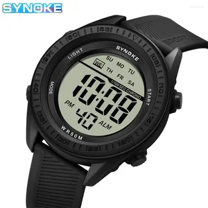 Montres de montre à bracelets pour hommes Ultra-Thin Mens Digital Watch with Stop-Watch Alarm LED Détallum