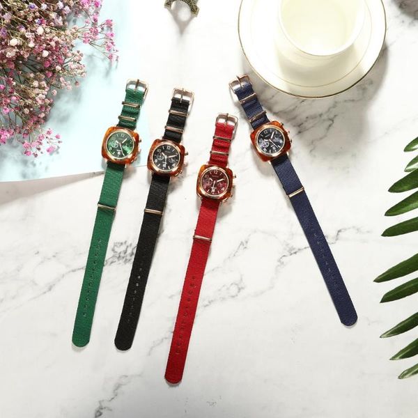 Relojes de pulsera para mujer, relojes de moda de lujo 2022 con correa de lona, reloj de cuarzo, pulsera para mujer, relojes para amantes, relojes de pulsera