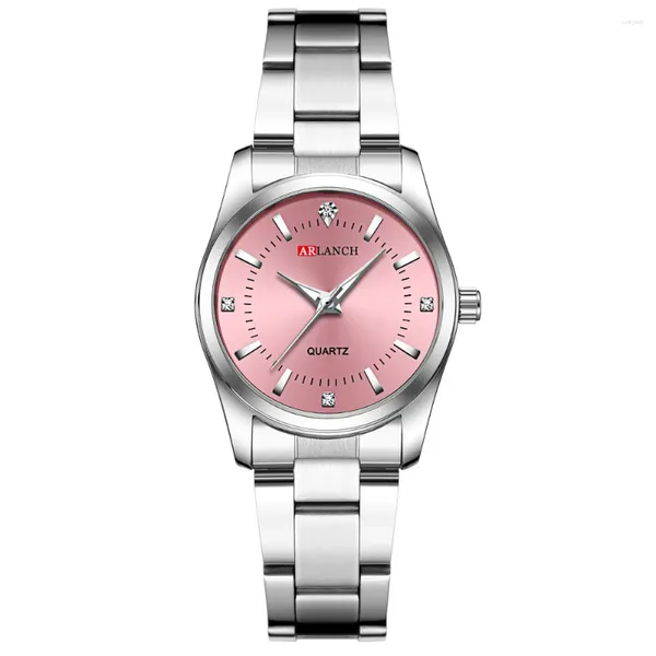 Montres-bracelets montres pour femmes montre à quartz en acier inoxydable étanche cadran de luxe lumineux dames avec cristal de qualité supérieure accentué