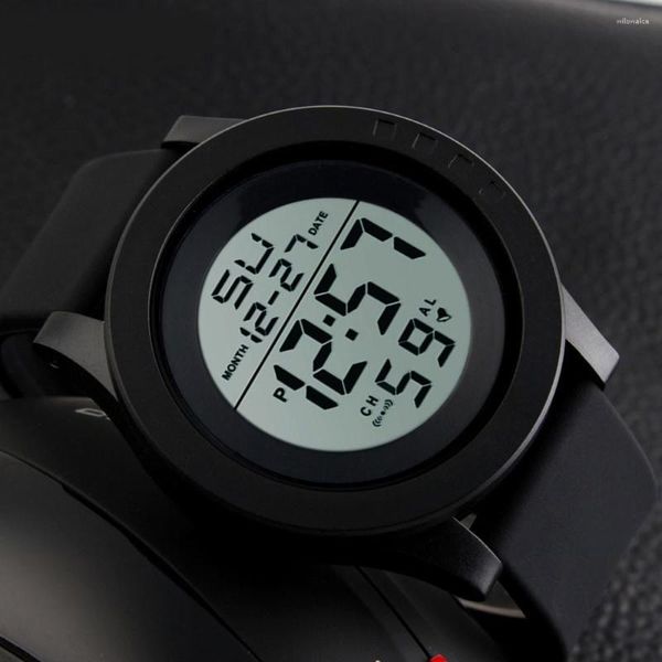 Armbanduhren Wasserdichte LED-Uhren im Freien Verkauf Masculino Sport Elektronische Uhr Smart Band Silikonband Stoppuhr